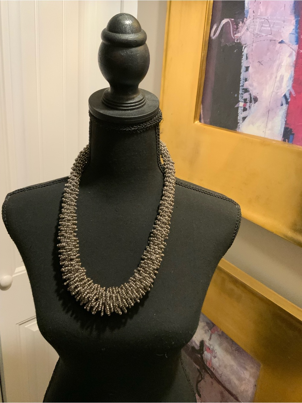 Artisan Metallic Colour Seed Bead Statement Necklace